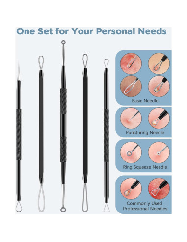 Kit Removedor de Puntos Negros TAYTHI - 5 Herramientas Acero Inoxidable