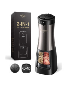 Molinillo Eléctrico de Sal y Pimienta Sangcon 2 en 1 Automático