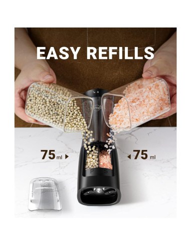 Molinillo Eléctrico de Sal y Pimienta Sangcon 2 en 1 Automático