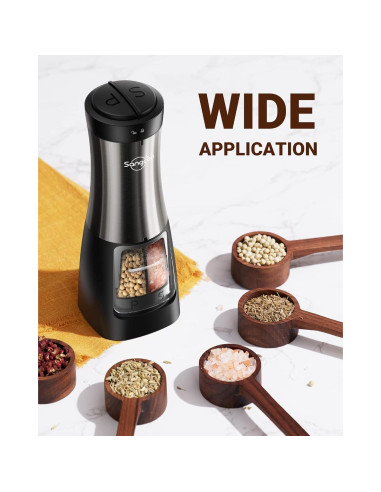 Molinillo Eléctrico de Sal y Pimienta Sangcon 2 en 1 Automático
