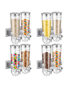 Contenedores de Cereal Huwena 4 Sets 12L Almacenamiento Plata