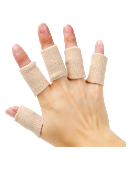 20 Mangas Protectores de Dedos Senkary Beige para Alivio Dolor