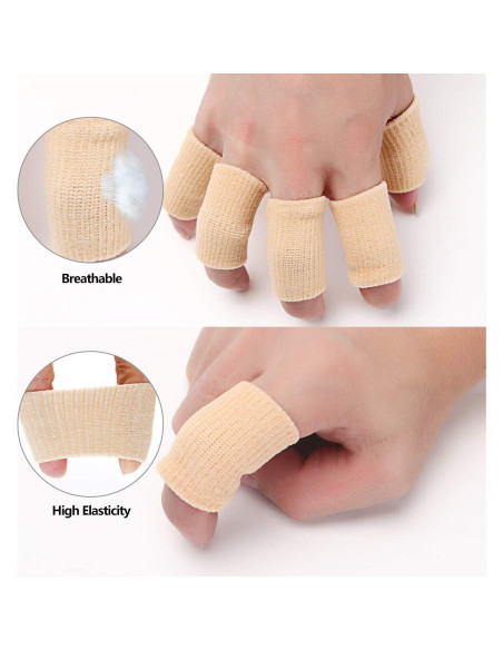 20 Mangas Protectores de Dedos Senkary Beige para Alivio Dolor