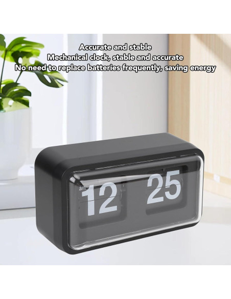 Reloj de Mesa Mecánico Retro Focket 20x15cm Negro