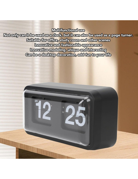 Reloj de Mesa Mecánico Retro Focket 20x15cm Negro