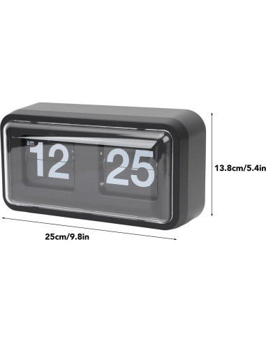 Reloj de Mesa Mecánico Retro Focket 20x15cm Negro
