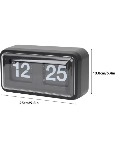 Reloj de Mesa Mecánico Retro Focket 20x15cm Negro