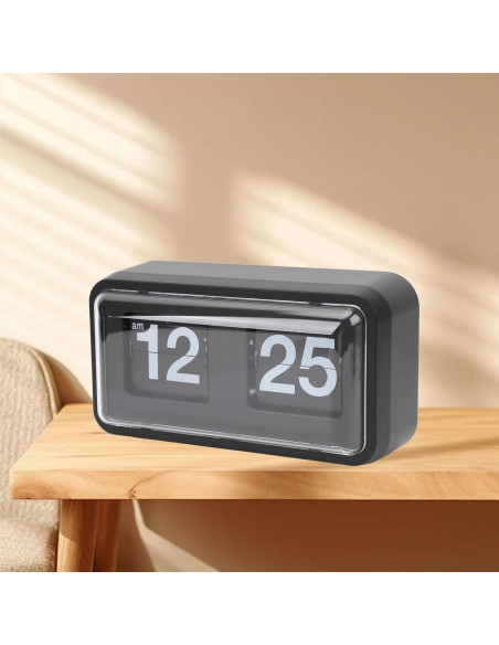 Reloj de Mesa Mecánico Retro Focket 20x15cm Negro