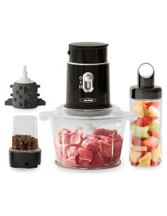 Picadora Eléctrica Sunvivi 4 en 1, 1.5L, Negro