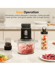 Picadora Eléctrica Sunvivi 4 en 1, 1.5L, Negro 2