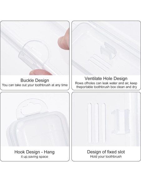Estuche de Viaje para Cepillos de Dientes Yeeco 2 Piezas 20x4.7cm