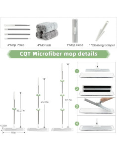 Mopa de Microfibra CQT 18" con Mango de Acero Inoxidable 2