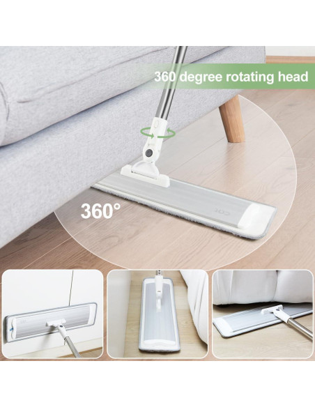 Mopa de Microfibra CQT 18" con Mango de Acero Inoxidable