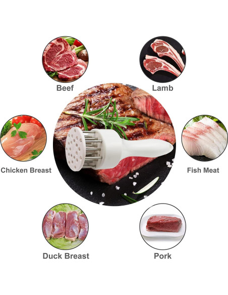 Ablandador de Carne 2 Piezas Acero Inoxidable Afilado