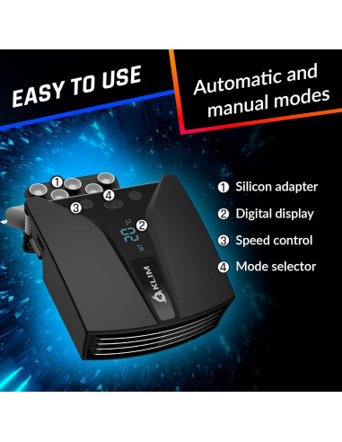 KLIM Tempest Enfriador de Laptop - Ventilador 4000 RPM - Negro