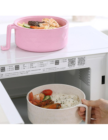 Tazón de Ramen para Microondas MIIDNTLX con Tapa - Negro