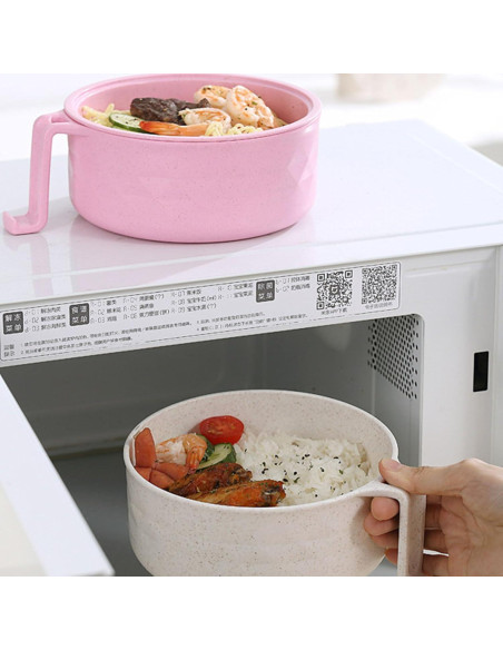 Tazón de Ramen para Microondas MIIDNTLX con Tapa - Negro