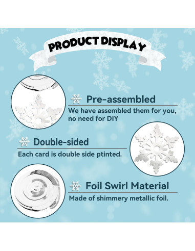32 Espirales Colgantes Copos de Nieve PartyGarden - Decoración Invierno