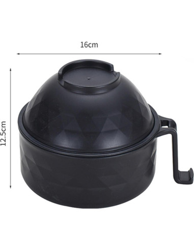 Tazón de Ramen para Microondas MIIDNTLX con Tapa - Negro