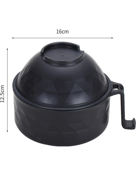 Tazón de Ramen para Microondas MIIDNTLX con Tapa - Negro