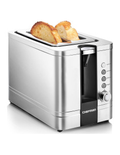 Tostadora Chefman 2 Rebanadas Acero Inoxidable 850W Plata