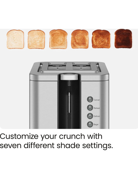 Tostadora Chefman 2 Rebanadas Acero Inoxidable 850W Plata