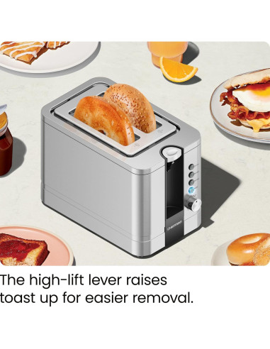 Tostadora Chefman 2 Rebanadas Acero Inoxidable 850W Plata