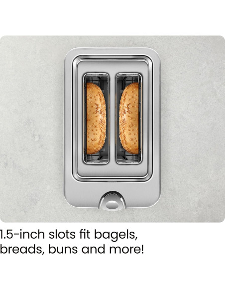 Tostadora Chefman 2 Rebanadas Acero Inoxidable 850W Plata