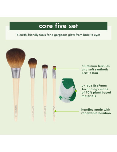 Set de Brochas y Esponja EcoTools Core Five - 5 Piezas