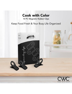 Clips para Bolsas Cook with Color - Paquete de 10, Negro 2