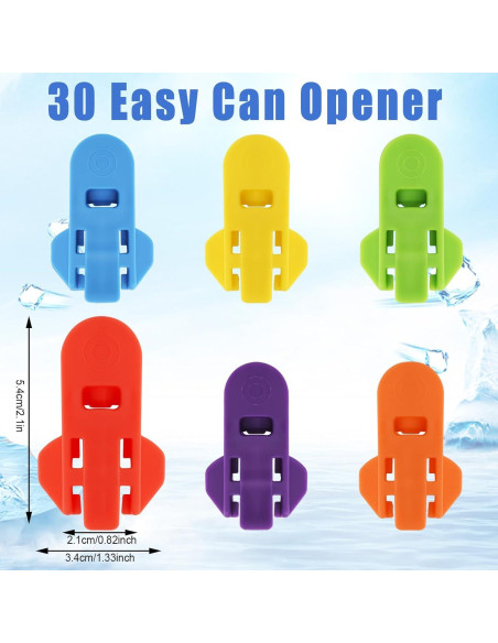 Abrebotellas Manual Rimoev, Paquete de 30 Coloridos para Latas
