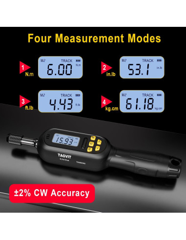 Destornillador de Par Digital TAGVIT 0.3-6 N.m 1/4" Ajustable