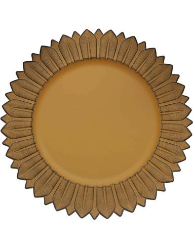 Platos Cargadores de Plástico Efavormart 33 cm Amarillo Mostaza