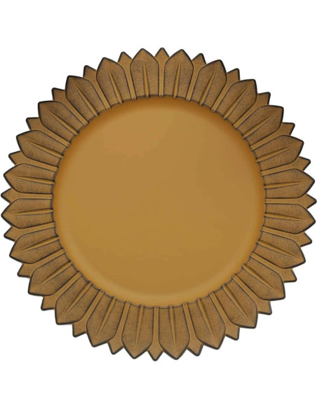 Platos Cargadores de Plástico Efavormart 33 cm Amarillo Mostaza