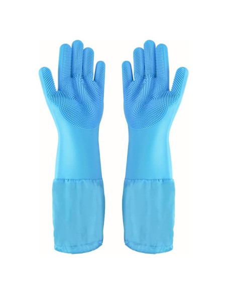 Guantes de Aseo para Mascotas 1TO3GO Azul - Silicona Resistente
