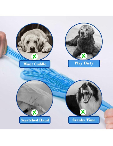 Guantes de Aseo para Mascotas 1TO3GO Azul - Silicona Resistente