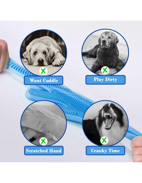 Guantes de Aseo para Mascotas 1TO3GO Azul - Silicona Resistente