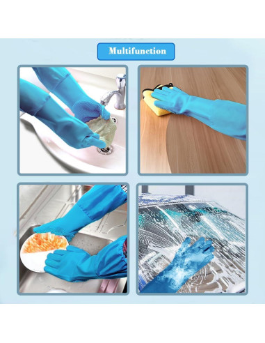 Guantes de Aseo para Mascotas 1TO3GO Azul - Silicona Resistente