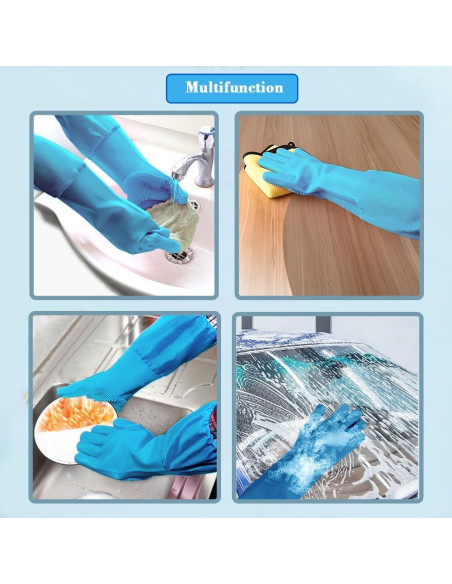 Guantes de Aseo para Mascotas 1TO3GO Azul - Silicona Resistente