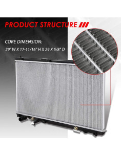 Radiador Auto Dynasty para Toyota Highlander 2001-2003 3.0L V6 2