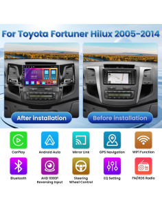 Estéreo de Coche Fuluku Android 13 para Toyota Fortuner 2005-2014 2