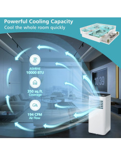 Aire Acondicionado Portátil COSTWAY 10000 BTU 32.5 m 2