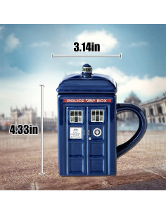 Taza de Cerámica Tardis Doctor Who 450ML con Tapa 2