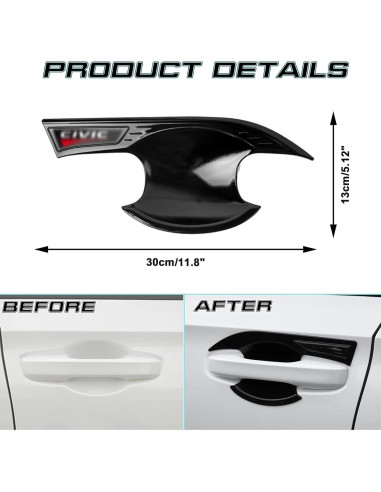 Cubierta de Tazón de Manija de Puerta Honda Civic 2022-2025