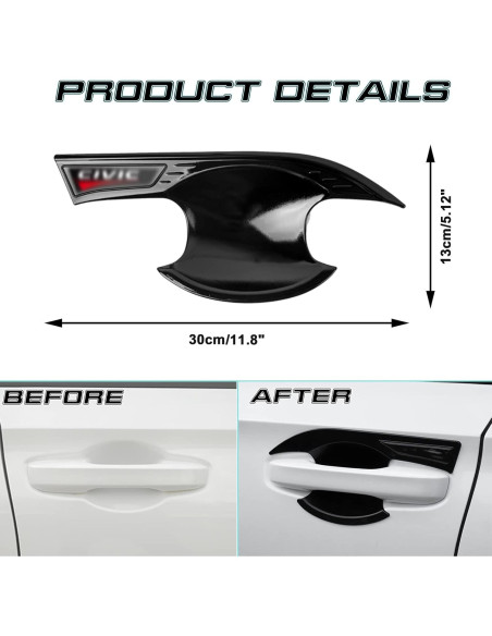 Cubierta de Tazón de Manija de Puerta Honda Civic 2022-2025