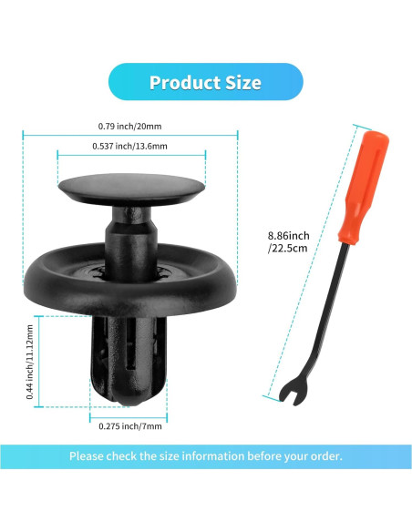 20 Clips de Retención para Toyota y Lexus - AOIT 90467-07201