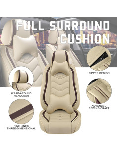 Fundas de Asiento Toyota Camry 2000-2025 CTDS Lujo 2 Asientos Beige 2