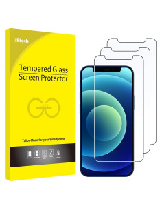 Protector de Pantalla JETech para iPhone 12 mini 5.4" Vidrio Templado - Paquete de 3