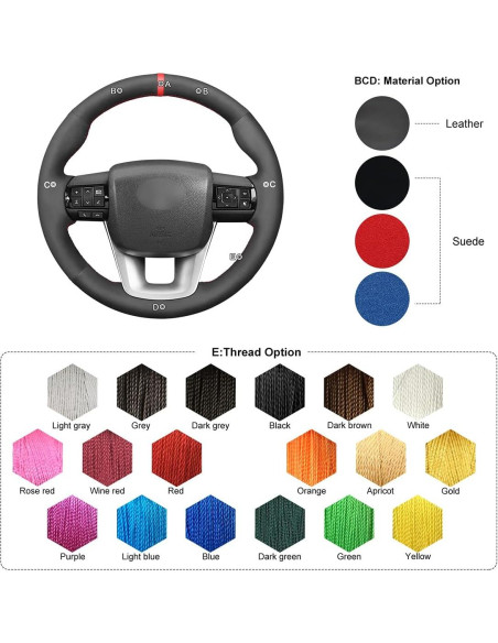 Funda de Volante MEWANT para Toyota Hilux/Fortuner Suede