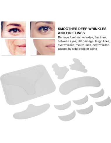 11 Piezas Parches Faciales de Silicona Anti-arrugas Brrnoo